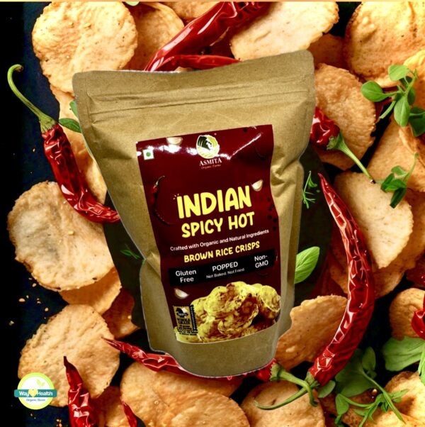 Brown Rice Crisps Indian Spicy Hot 50g